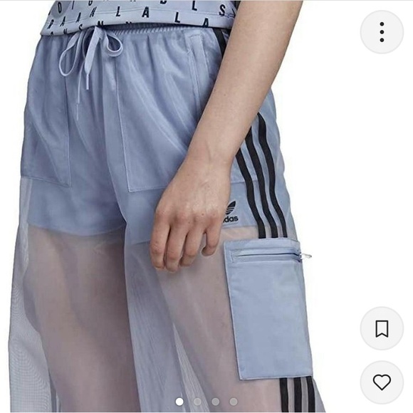 Adidas Deadstock Lilac Mesh Sheer Track Pants Shorts Included - Picture 4 of 4
